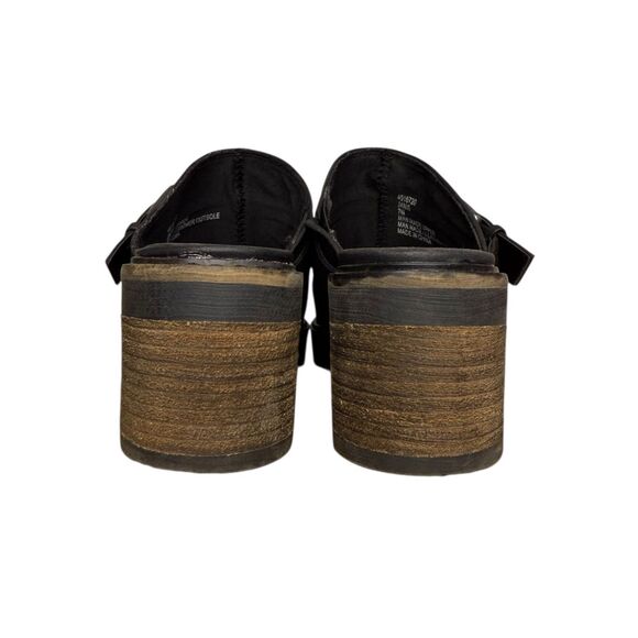 Crown Vintage Women’s 7 Janis Slip On Clogs Black Heeled Buckle Y2K Hipster - Picture 8 of 11